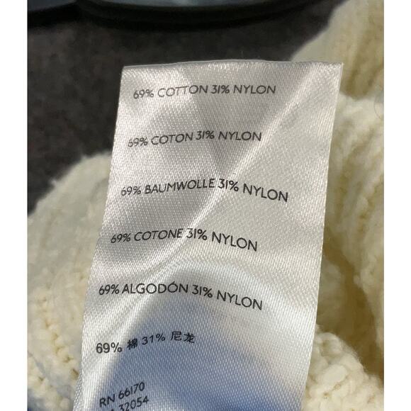 Free People Laurel Cable Knit Collared Oversized Pullover Sweater Top Cotton S - Picture 5 of 5